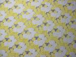 Floral Yellow / Orange Polyester Lace Fabric Cotton Two Tone Burnout Lace