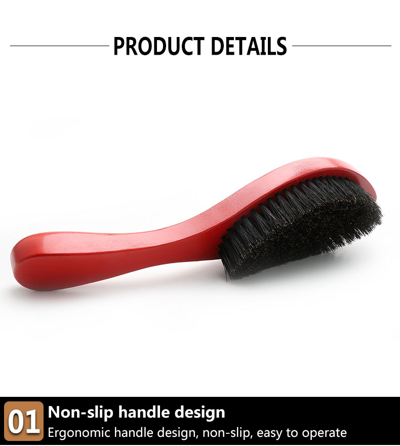 Soft Red Boar Bristle Beard Shaping 360 Wave Brush Care For Personal Care
