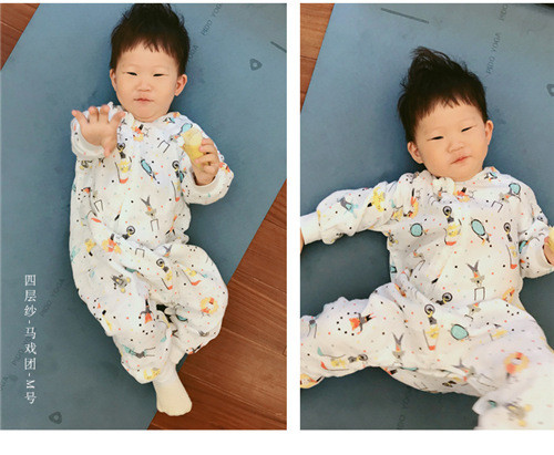 Long Sleeve Muslin Sleeping Bag Anti Kick Crawling Clothes Eco Friendly Printing