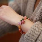 Agate Bracelet Beads Natural Gemstone Round Beads Stretch Bracelet Healing Reiki