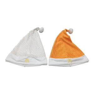 Quality 40cm 15.75in McDonald'S Personalized Santa Christmas Hats For Adults Golden And White wholesale