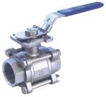 3 PC Threaded Stainless Steel Ball Valves , ISO 5211 Investment Casting Ball