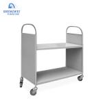 Steel Library Furniture Iron 2 or 3 Tiers Metal Movable Book Cart