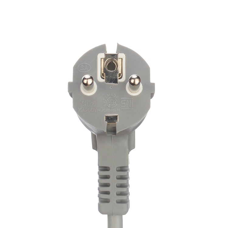 Euro Standard VDE Power Cord Cee7/7 Plug with Terminal Stripped Ended 16A/250V H05vv-f Pvc Flexible Cable Commercial