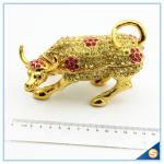 Wall Street Full Of Rhinestone Lucky Cattle Trinket Box Decoration Animal