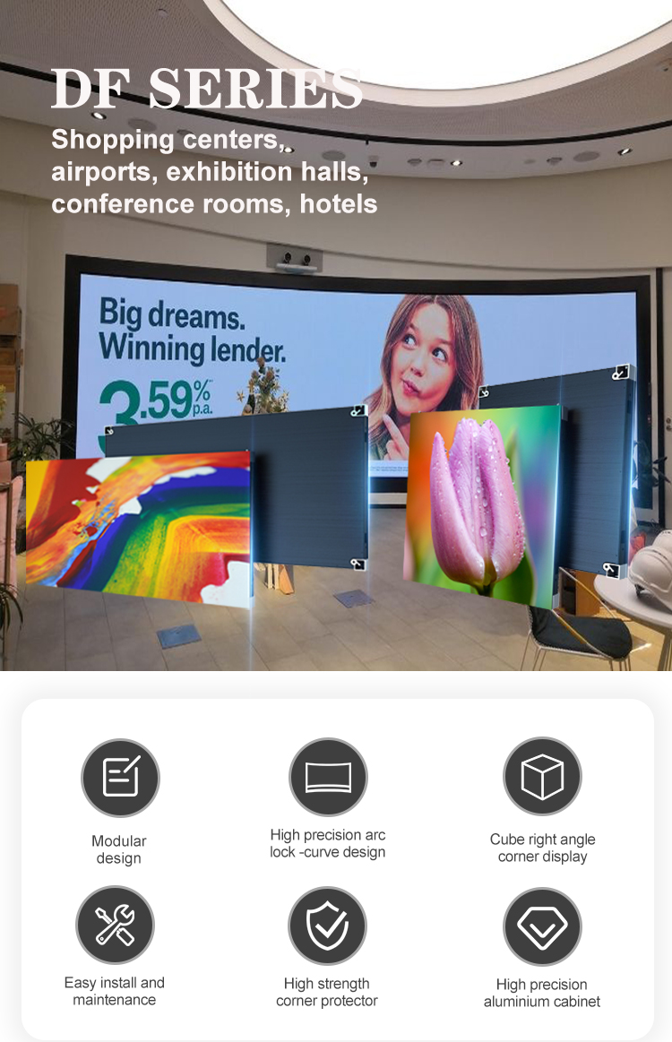 HD P1.6 P1.8 P1.9 P2.5 Indoor LED Video Wall For Full Color Display Fixed Installation