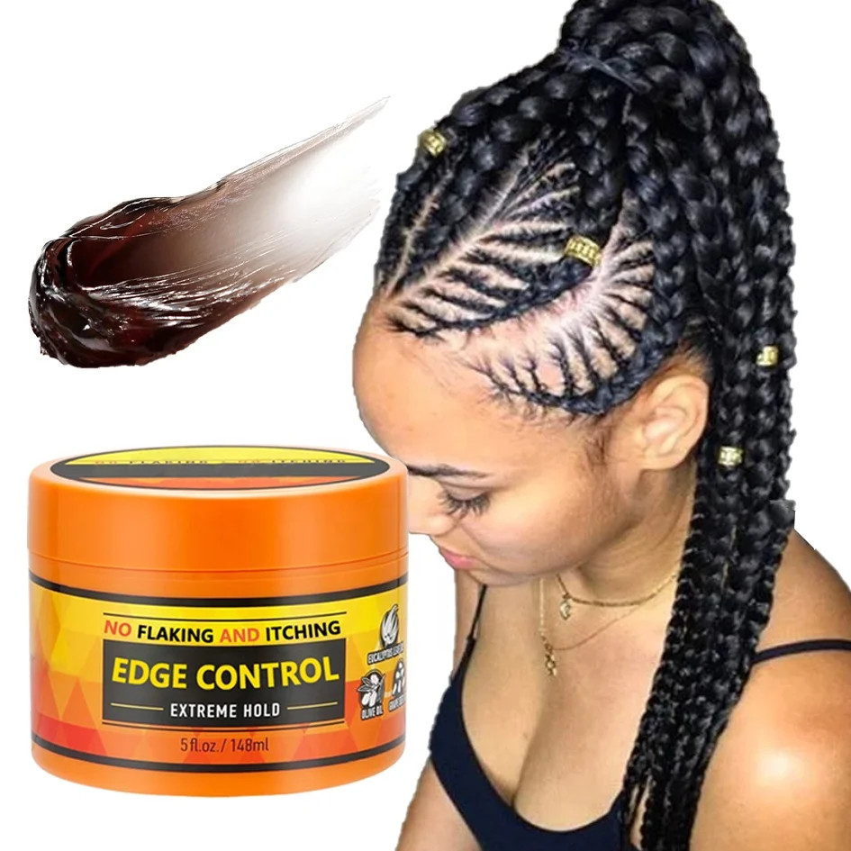 Custom Logo Braids Gel Private Label Black Edge Control Long Lasting Strong Hold Pomade For Tames Baby Hair