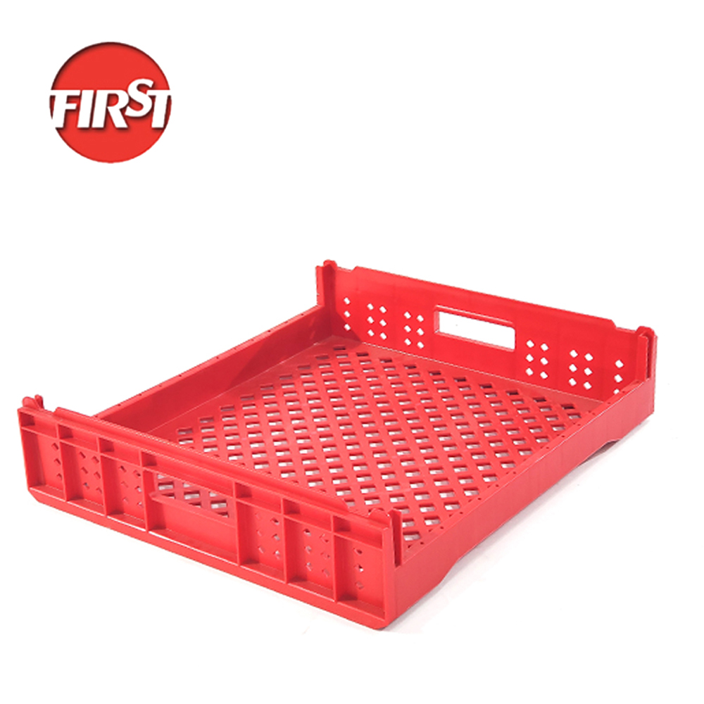 Stackable Plastic Bread Tray Turnover Crate with Silk Printing Logo and Foldable Design
