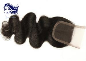 Quality Bleached Swiss Lace Top Closure / Human Hair Lace Closures Natural Black wholesale