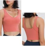 Fashion V Neck U Back Padded Vest Sports Bra Shockproof Yogawear Woman Sportwear