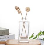 Industrial Beverage 50ml Flat Square Glass Diffuser Bottle with Rattan Dried