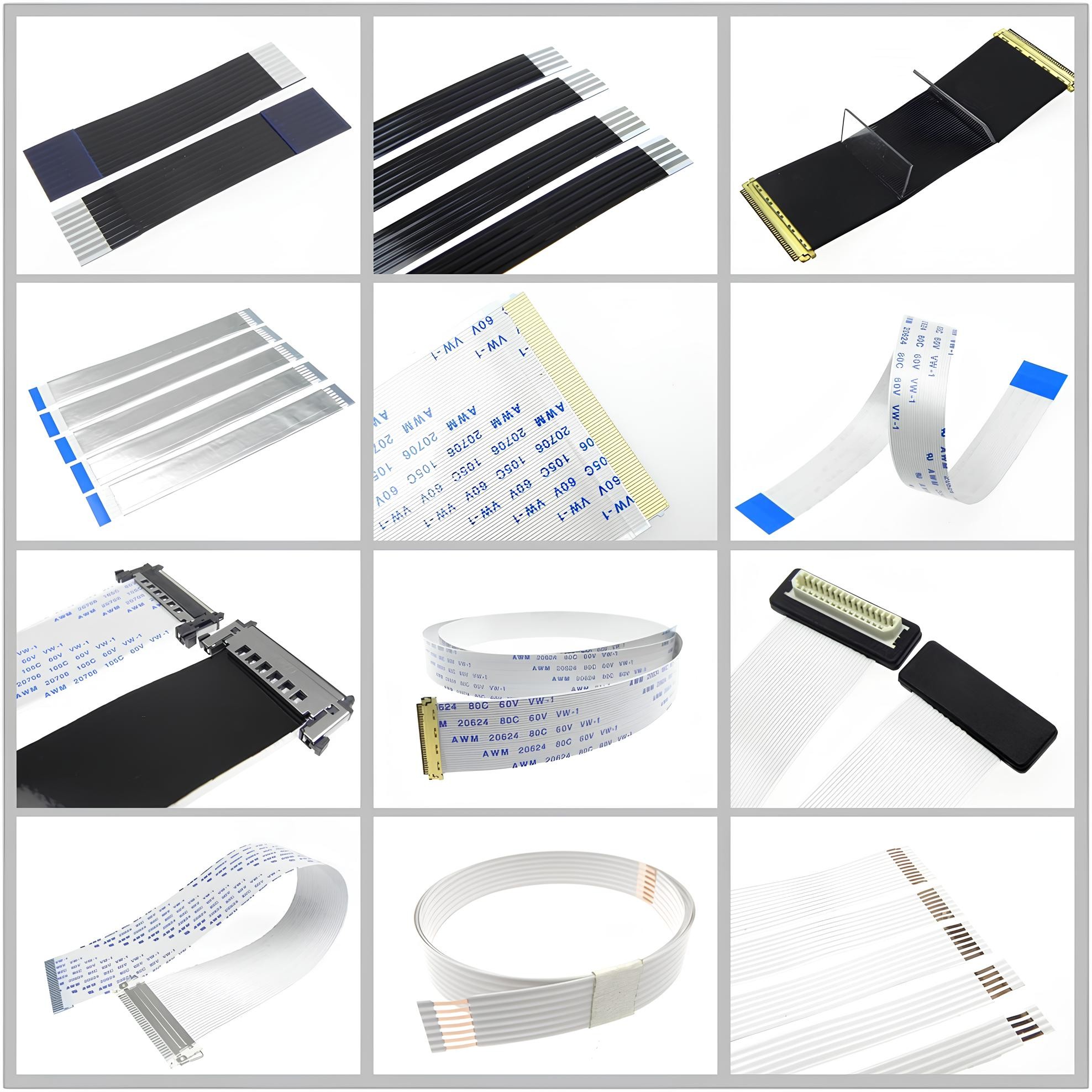 Custom 30 40 60 Pin FFC FPC Flat Flex Flexible Cable 0.5mm Pitch Molex SMD Connector