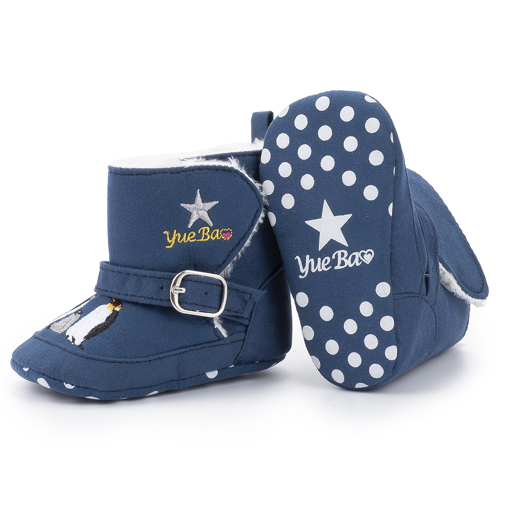 Wholesale winter warm cotton animal penguin prewalker infant baby boots