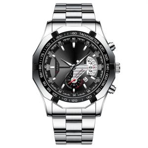 Quality Men'S Analogue Chronograph Watch Stainless Steel Luxury Quartz Movt Watches wholesale