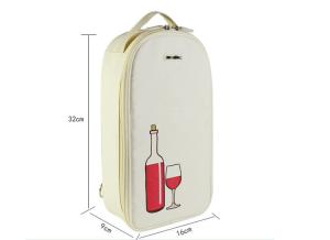 Quality Dongguan factory supply canvas wine bottle bag for double wines wholesale
