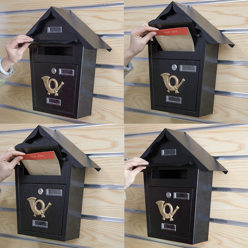 Waterproof Letterbox Garden Durable Residential Wall Mounted Steel Mailbox