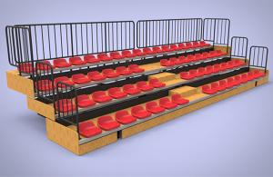 Quality 260mm Row Height Retractable Bleacher Seating wholesale
