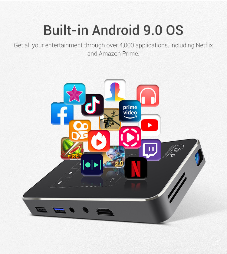 Best Selling Android DLP Video Projector DLP 4K Smart Portable Short Throw Multimedia Mini Pocket Projector