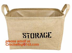 Quality Custom-built hot sale jute clothes store receive cube storage basket, jute dirty clothes cube storage basket wholesale