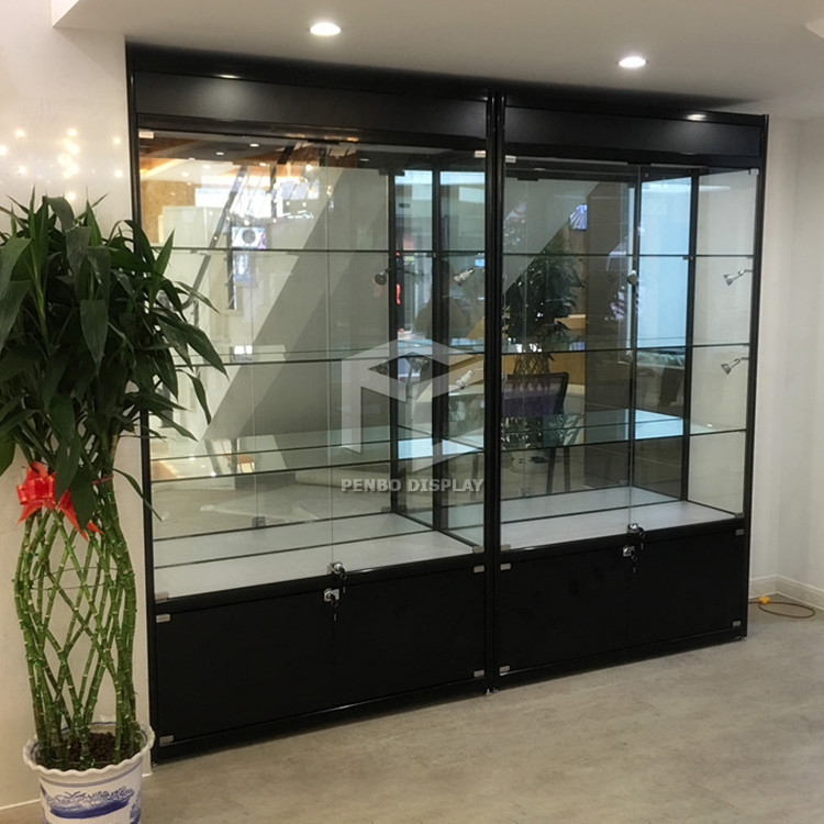 10mm Thick Tempered Glass Display Showcase ODM Adjustable Shelves
