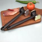 Double-sided Zinc Alloy Die Cast Meat Tenderizer Meat Hammer for Steak TV