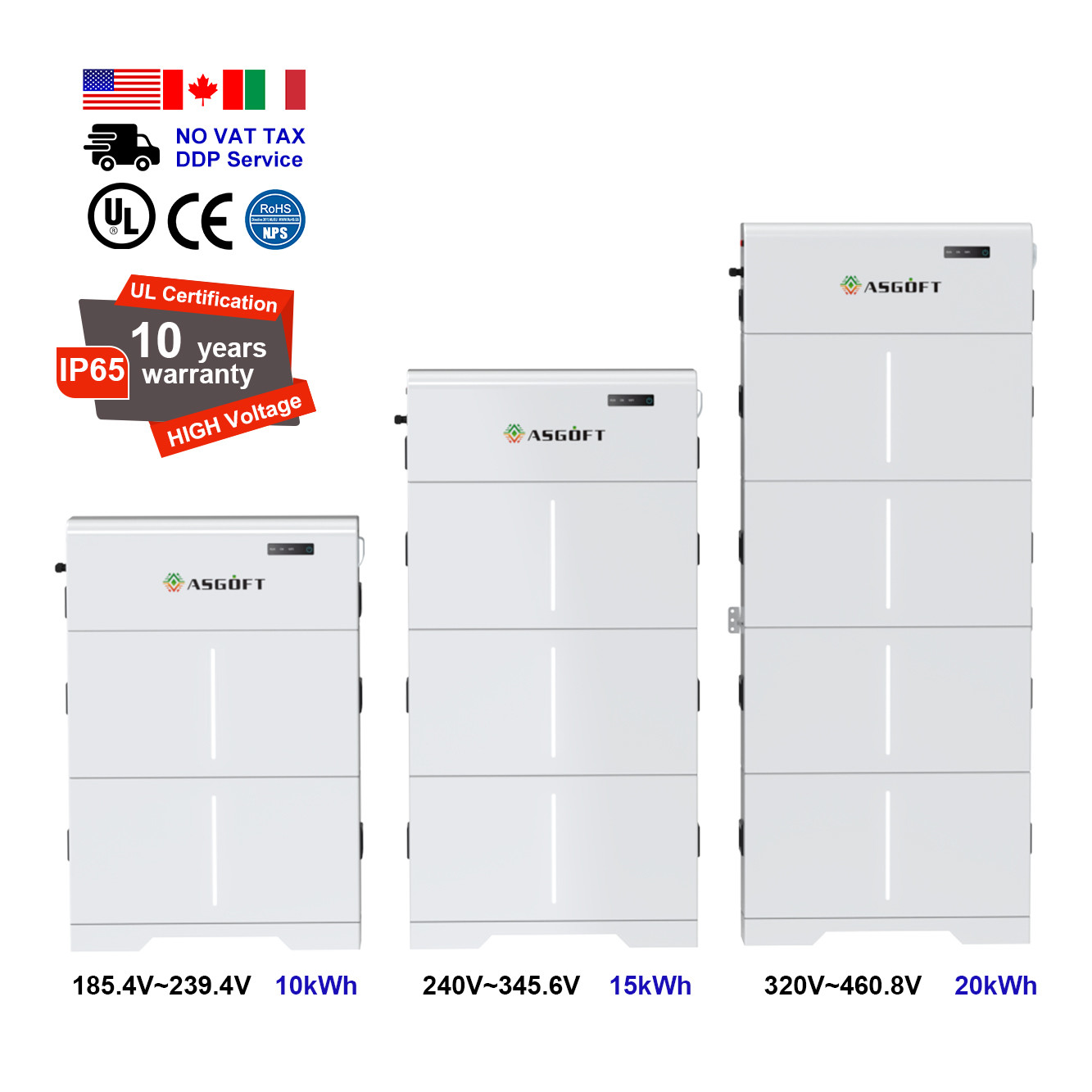 UL Certification USA High Voltage Stacked Solar Energy Storage Lifepo4 Batteries