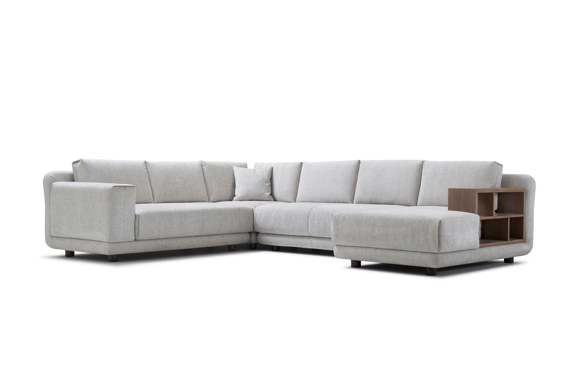 L Shape Fabric Living Room Sectional Sofa SMY-7177 With Recliners