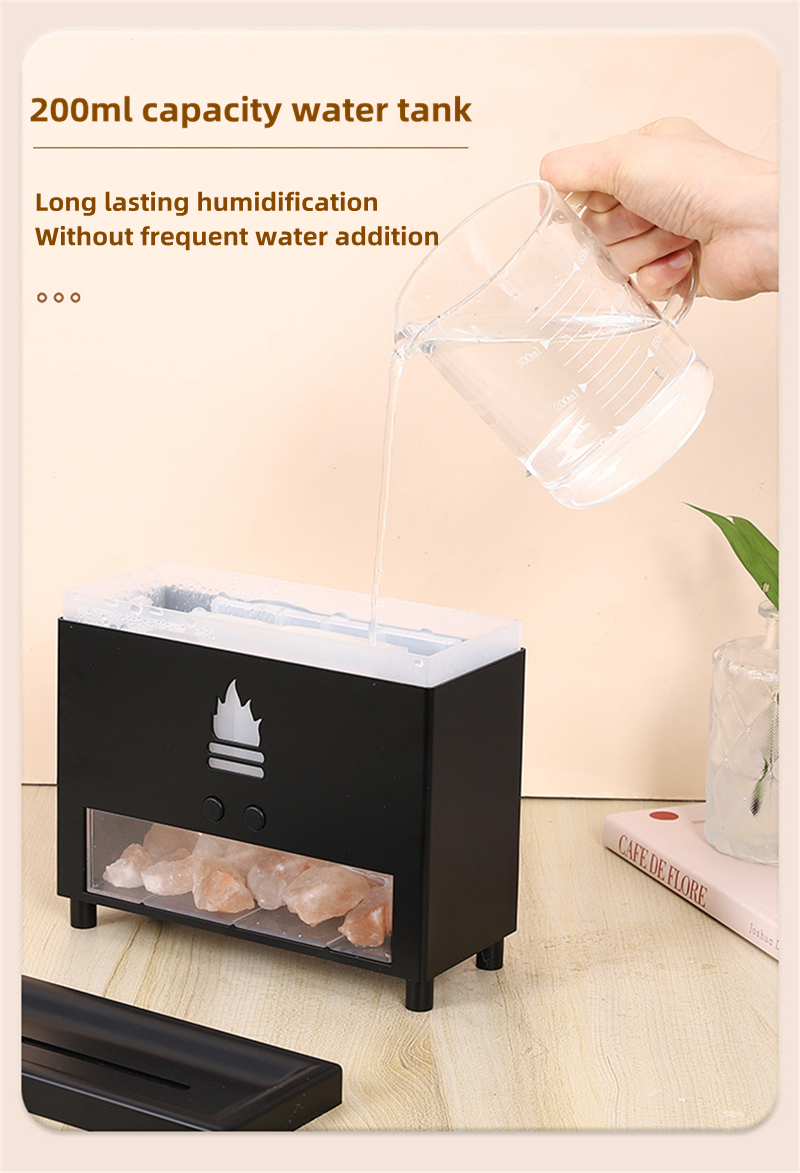 Simulation Closet 3D Flame Aromatherapy Salt Stone Air Humidifier USB Essential oil Diffuser for Home Room Fragrance