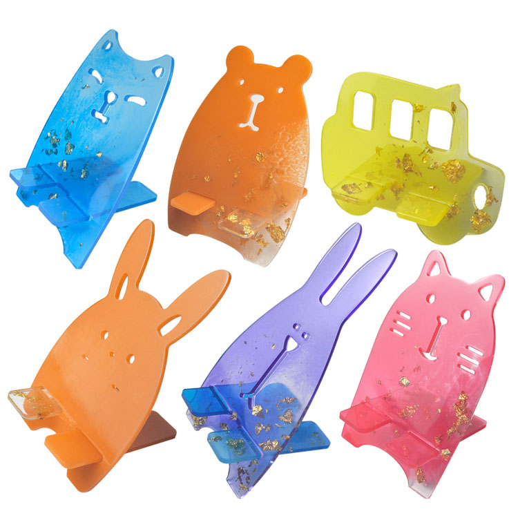 Silicone Molds For Mobile Holder 9pcs Colorful Cartoon Pattern Resin Moulds Epoxy Jewelry