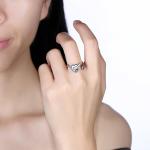 18K White Gold Moissanite Ring Custom Sterling Silver Diamond Ring