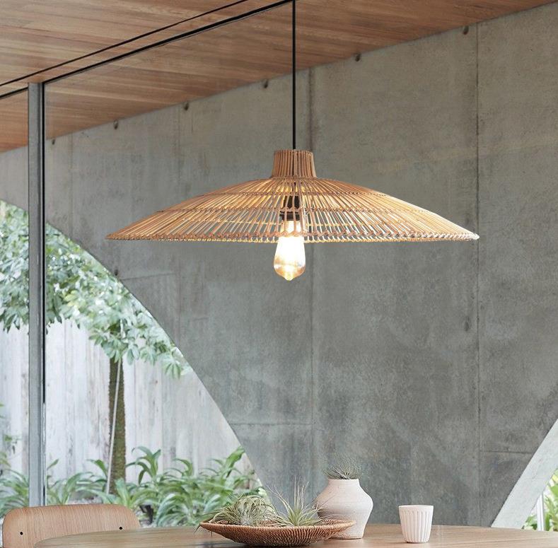 Customized Rattan Pendant Light Chandelier For Homestay Zen Tea Room
