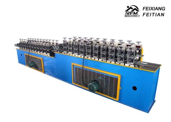 Blue Roller Shutter Door Roll Forming Machine Continuous PU Sandwich Panel