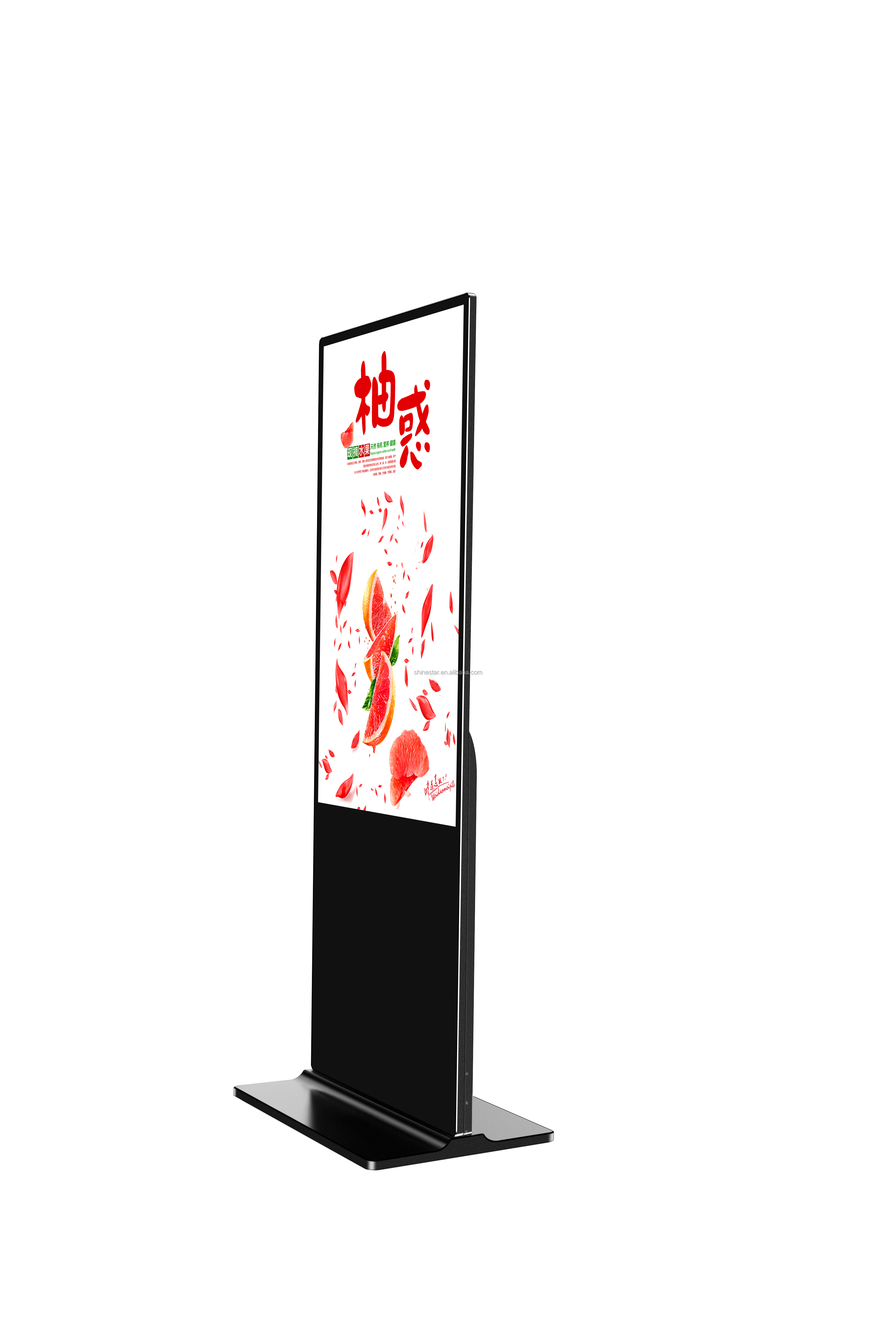 UHD 4K 55 inch free stand android 4G wifi network control LCD video advertising TV kiosk for hotel shopping mall restaurant