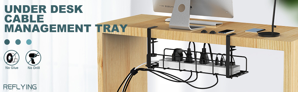 Organize Cables and Power Strips with Our Sustainable Under Desk Cable Duct Wire Basket