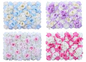 Quality Silk Plastic PE Wedding Artificial Rose Flower Wall Panel wholesale