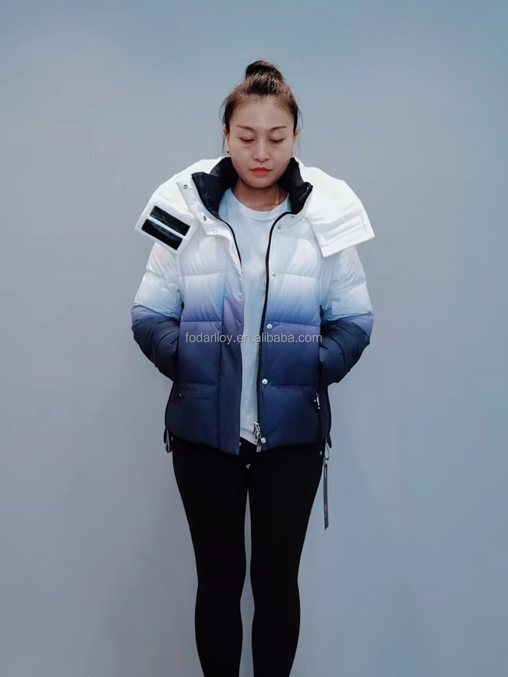 FODARLLOY F21377 Ladies Warm Hooded Cotton-padded Clothes Women Slim Long Winter Jackets Women Coats