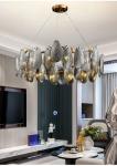 Modern living room chandelier smoke gray crystal glass chandeliers(WH-CY-210)