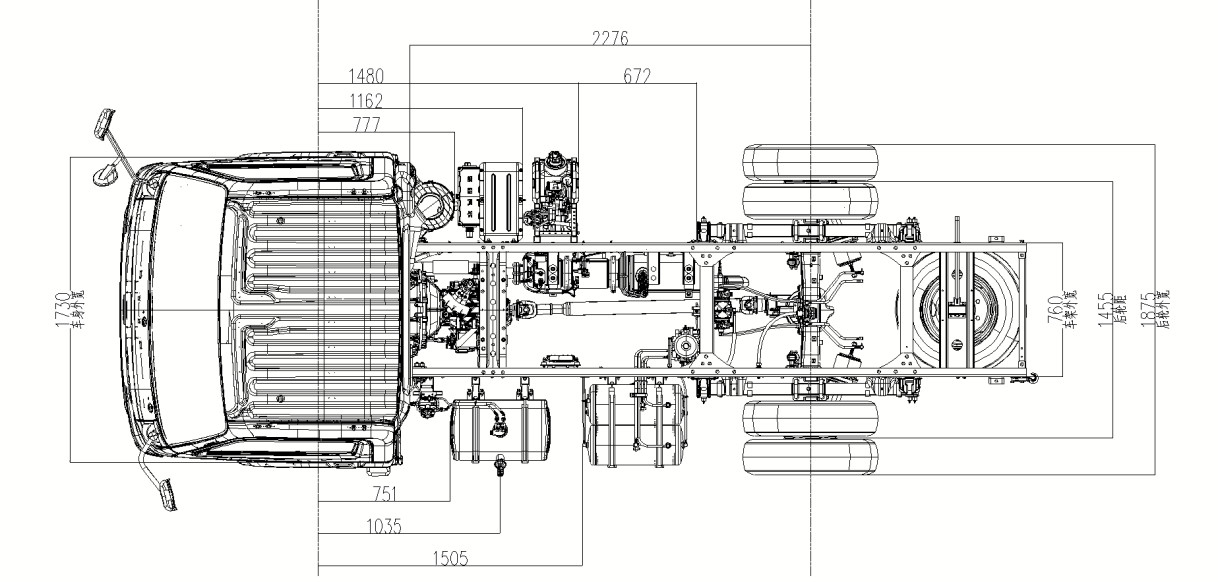 Foton BJ1045V9JB5-54 2800mm Wheelbase - Air Brake/Hydraulic Brake Chassis