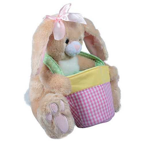 Fuzz animal bunny with basket, extrem soft ,cuddle play sets for kids, best gifts for toddles, sanfe and Eco friendly