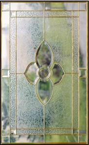 Quality inlaid glass with clear tempered glass of brass caming 1&quot;thickness wholesale
