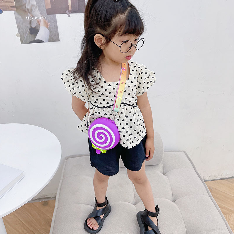 Lollipop Purse Crossbody Bag Lovely Lollipop Pouch Wallet Key Bag Shoulder Bag Pencil Case For Kids School Supplies
