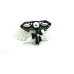 Black Fashion Brooch Pin Bow Shape Alloy Copper Silvery Material