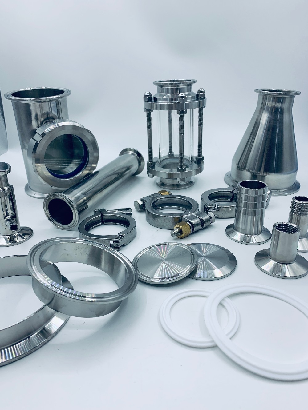 Sanitary 4 Inch 6 Inch 8 Inch 10 Inch Tri Clamp Tri-Clover Fittings For Distillers