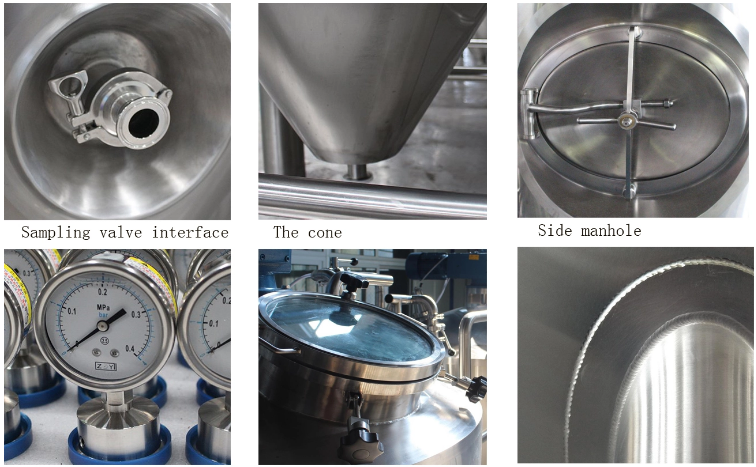 Stainless Steel Beer Fermentation Tank Conical Cooling Jacket For Brewery