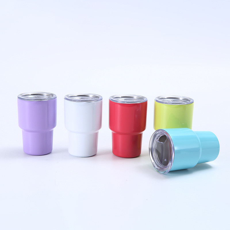 3oz Mini Tumbler Shot Glass With Straw And Lid , 24 Pack Stainless Steel Sublimation Shot Glasses For Wedding Party Whiskey Cocktail Bar With Straw