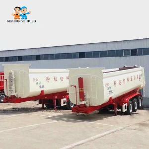 Quality 50T 60T 3 Axles Genron Brand With Mechanical suspension Dump Tipping Truck Cargo Semi Trailer wholesale