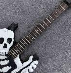 Top Quality 6 Strings Bones Black Skull Electric Guitar