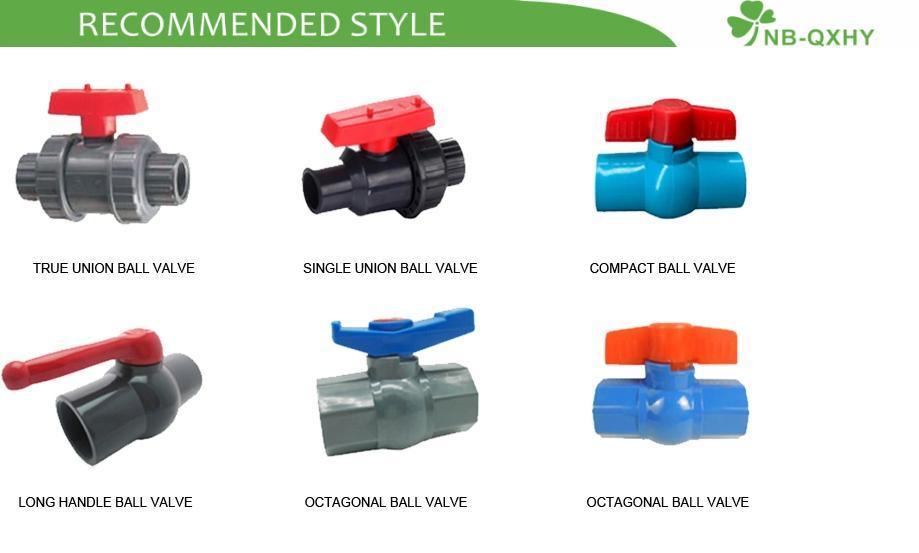 JIS/DIN/BS/ANSI/NPT/BSPT Standard 50-100mm PVC Two PCS Ball Valve