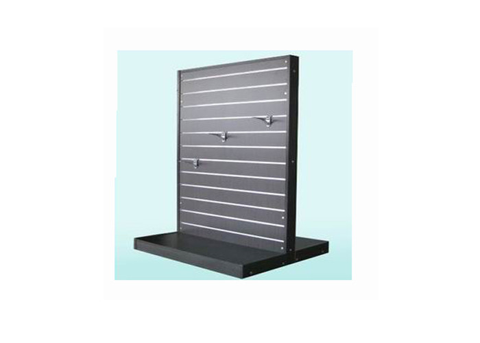 Black Commercial Store Display Fixtures MDF Material , Customized Pegboard Display Stand