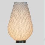 Blue Green Woolen Tapered Woven Bedside Lamps With Metal Base